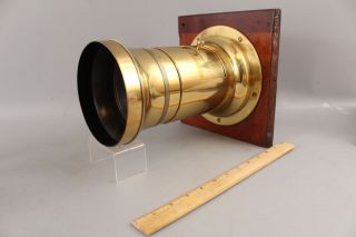 Large Rare Antique 1858 Cc Harrison Brass Orthoscope Daguerreotype Camera Lens