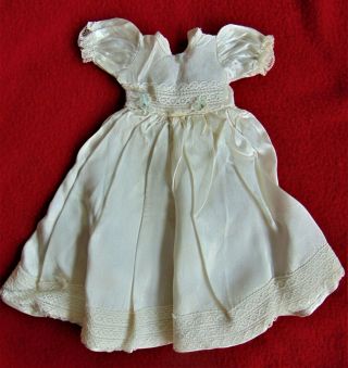 Antique Ivory Satin & Lace Doll Dress For 14 - 15 " Doll