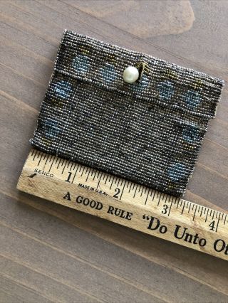 Antique Art Deco Miniature French Cut Steel Bead Purse French Doll Adorable