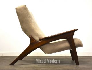 Adrian Pearsall Walnut Beige Lounge Chair Mid Century Modern Danish￼