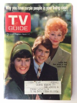 Tv Guide March 1 - 7,  1969 - Lucille Ball,  Desi Jr. ,  Lucie Arnaz -