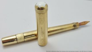 Antique Vintage Mont Blanc 14k Gold Safety Fountain Pen 14k Gold Nib