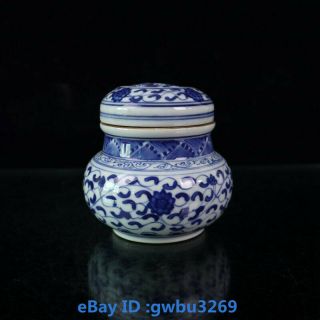 F52 Chinese Blue And White Porcelain Hand Painting Flower Pot W Kangxi Mark