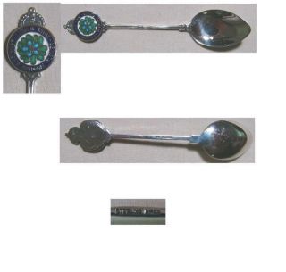 Sterling & Enamel Souvenir Spoon Jamaica Lignum Vitae