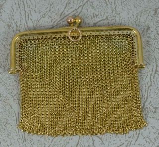 Victorian Solid 9 Carat Gold Ladies Coin Purse Chainmal Bag