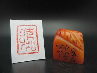 Antique Hand - Carved Chinese Shoushan Stone Seal Chop Stamp Seal Signet A
