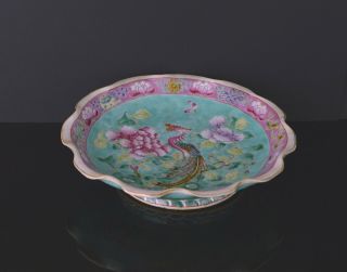 A Large 19th Century Chinese Peranakan Offering Dish With Phoenix