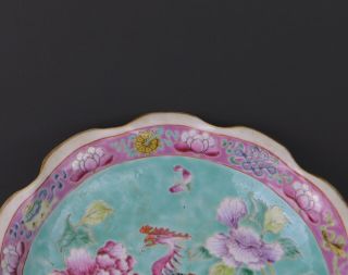 A LARGE 19TH CENTURY CHINESE PERANAKAN OFFERING DISH WITH PHOENIX 4