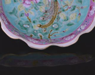 A LARGE 19TH CENTURY CHINESE PERANAKAN OFFERING DISH WITH PHOENIX 6