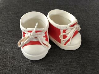 Cabbage Patch Kids Doll Cpk Designer Line Shoes High Top Sneakers White/red