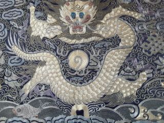 Fine Chinese Silk Embroidery Rank Badge Dragon Imperial Family Gold Thread Kesi 4