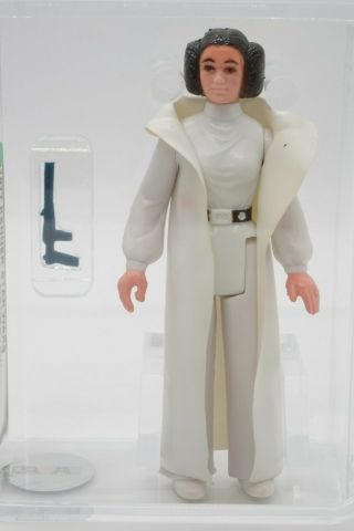 Vintage 1977 Star Wars Princess Leia Organa Brown Hair & Belt Afa 75 Case