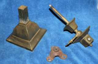 Antique Gas Light / Lamp Parts With Valve - Orifice & Mounting Bracket