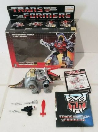 Vintage 1985 Hasbro G1 Transformers Autobot Dinobot Slag W/ Box 99 Complete
