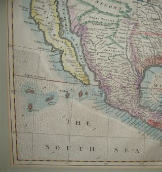 Robert Seal Vtg 1734 Hand Colored Map of North America California as an Island 6