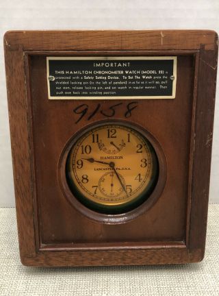 WWII 1941 Hamilton Bureau Of Ships U.  S.  Navy Chronometer Watch Model 22 - 2