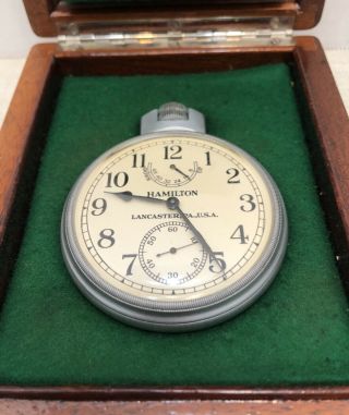 WWII 1941 Hamilton Bureau Of Ships U.  S.  Navy Chronometer Watch Model 22 - 3