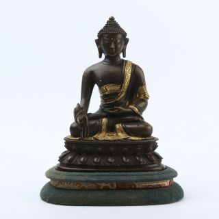 Antique Chinese Gilt Bronze Seated Buddha Statue