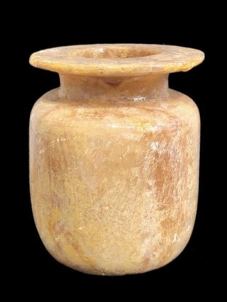 Large Ancient Egyptian Alabaster Storage Vessel 300 Bc (4)