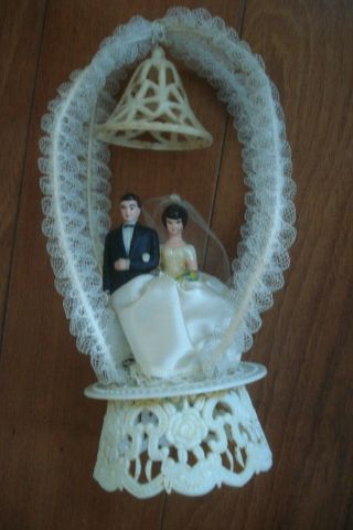 Vintage Bride/groom Wedding Cake Topper 1970s