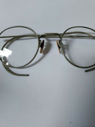 Vintage Eyeglasses With Case Round Frames Hook Ears 40s Glasses