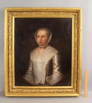 Early 18thc Antique Life Size Portrait Oil Painting,  Catherine Patteson