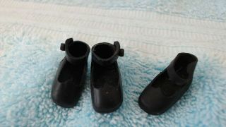 Vintage Betsy Mccall 8 " Doll Black Shoes A Pair And A Spare - - 3 Shoes