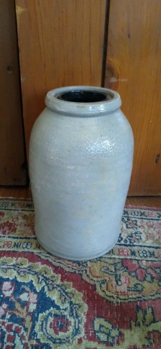 Antique Early Salt Glaze Stoneware Crock Wax Sealer Canning Crock 8 " Great Cond