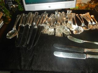 Wallace Sterling Silver Flatware 68 Piece Set Dauphine 1916 Old Estate