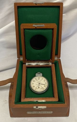 Wwii 1942 Hamilton Bureau Of Ships U.  S.  Navy Chronometer Watch Model 22 Running