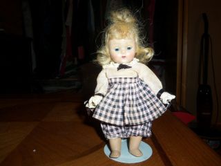 7” Vintage Vogue Ginny Doll Strung Painted Lash Tagged Dress Blonde