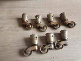 8 X Antique Solid Brass Swivel Castors - Solid Brass Roller -