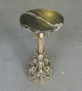 Magnificent Highly Stylized Art Deco Bronze And Marble Pedestal