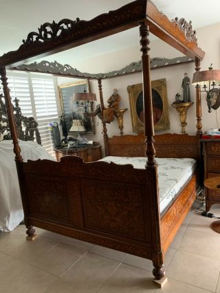 Four Poster Canopied Antique Bed