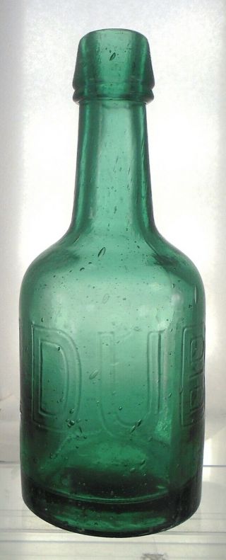 W.  Dubois Philadelphia,  Pennsylvania Antique Squat Porter Bottle.  Teal