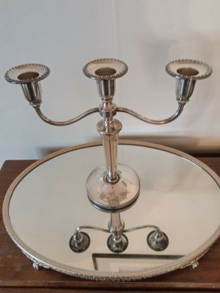 Vintage Candelabra Candle Holder Silver Plated Approx 8 Inch Tall