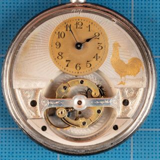 Antique Mobilis One (1) Minute Tourbillon Pocket Watch in Silver Niello Case 3
