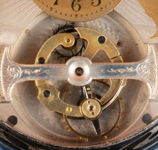 Antique Mobilis One (1) Minute Tourbillon Pocket Watch in Silver Niello Case 4