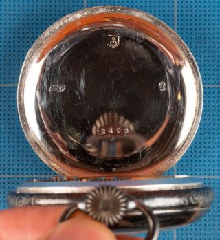 Antique Mobilis One (1) Minute Tourbillon Pocket Watch in Silver Niello Case 5