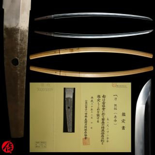Mid Edo Period 300 Years Old Katana Unsigned Jyumyo With Nbthk Hozon Certificate