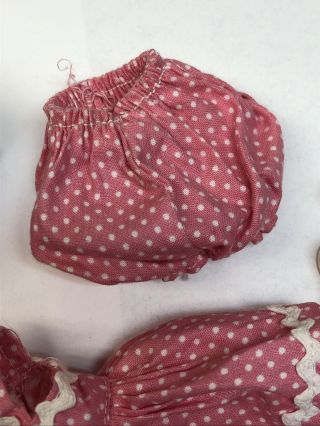 8” Vintage Vogue Ginny 1950’s Pink Polka Dot Dress Panties & Shoes With A Box R 2