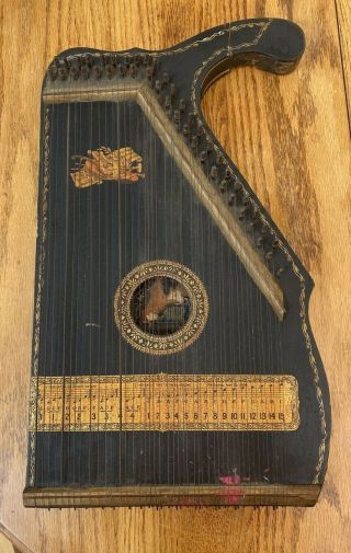 Antique Mandolin Guitar Harp By The Home Educational Company Dated May 29,  1894