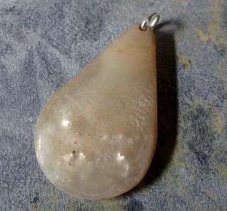 Antique Edwardian Mother Of Pearl Sterling Silver Pendant For Necklace - R250