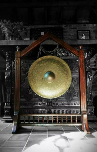 Large 19thc Bronze Temple Gong - Victorian Aesthetic/ Gothic Revival,  Buddhist