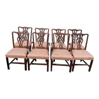 Set Of Eight Chippendale Style Mahogany Councill Cambridge Dining Chairs