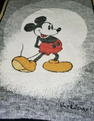 Vintage Biederlack Blanket Throw Mickey Mouse Walt Disney USA Size 56in x 72in 2