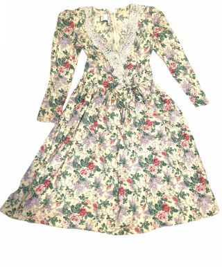 Vintage 90s Floral Gunne Sax Dress Size 5