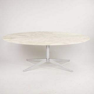 C.  2007 Florence Knoll 78in Arabescato Marble Dining Conference Table Saarinen