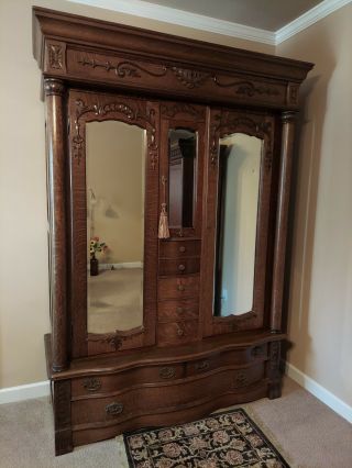 Antique Victorian Armoire By Karges