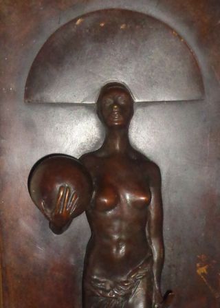 Behold - " Aphrodite " Greek Goddess Of Music/love - 1925 Bronze Art Deco Nude